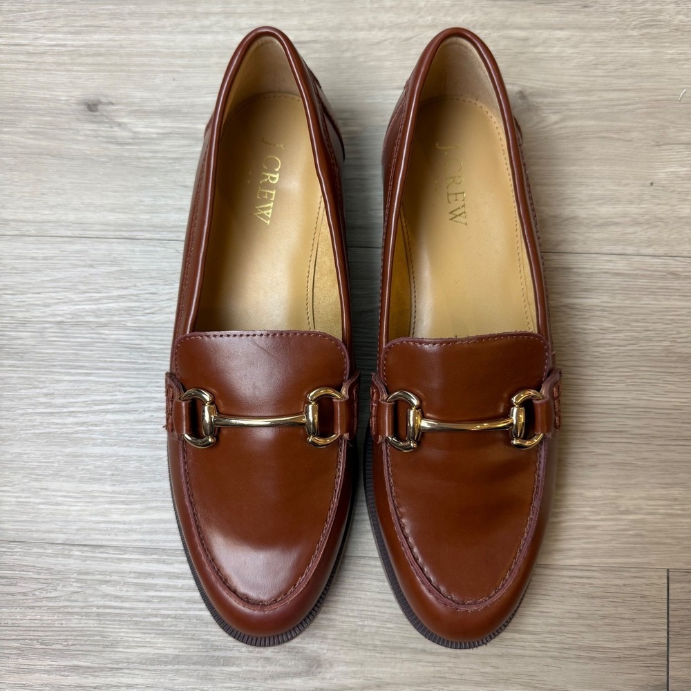 J. Crew Brown Leather Horsebit Loafers - Picture 5 of 13